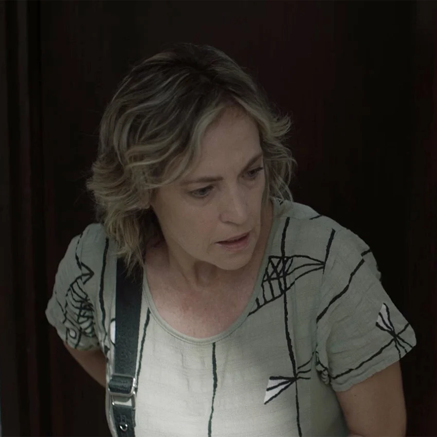 Pepa Acosta como vecina en el cortometraje Todo Va Bien producido por una productora audiovisual en Málaga